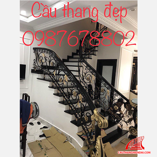 Cầu thang sắt nghệ thuật 08